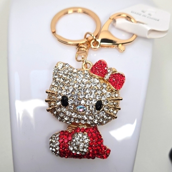 Hello Kitty | Accessories | Hello Kitty Rhinestone Keychain Bright Red ...